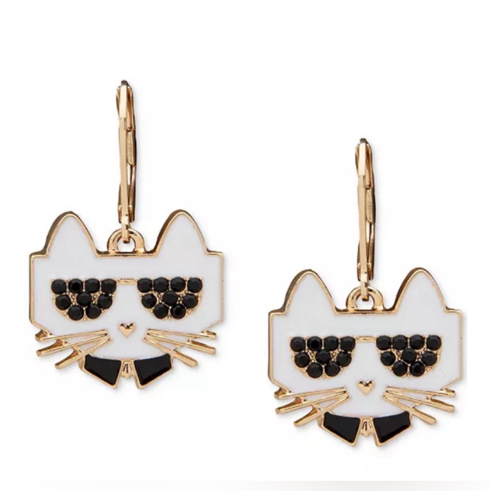 KARL LAGERFELD PARIS
Gold-Tone Color Pavé Choupette Drop Earrings retail: $45 - Picture 2 of 6